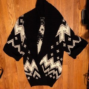 Black and White Chunky Knit Sweater